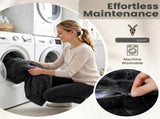 Dark Gray Convertible Corduroy Bean Bag Sofa for Adults, 76.5x55 Inch Sponge Filling Foldable 43340886