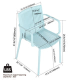 Summer - 4pcs Modern Stackable Plastic Armchair for Indoor/Outdoor Use Ergonomic Slatted Back W3450P323324