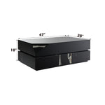 ZUN ACME Drisana Coffee Table, Black Mirrored Finish LV03865