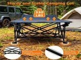 Navy Foldable Heavy Duty Camping Cot 330LBS, Portable Outdoor Sleeping Bed with Cushion & Carry 99821226