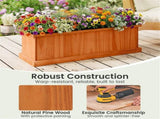 Detachable Bottom Garden Bed, Protective Coating Pine Planter for Herbs, Flowers & Vegetables 28" x 13062326