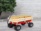 97x43x78cm Garden Iron Wood Four Wheel Garden Wagon 05908725