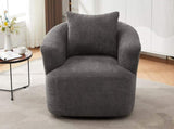 360&deg Swivel Chair, 38.2" Accent Chair Sofa, Upholstered Swivel Barrel Sofa Chair with a Throw N719P288552E