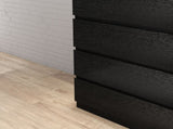 4 Drawer Dresser,Modern Storage Chest of Drawers,31.5In Black Dresser for Closet with Handle-Free W3151P288870