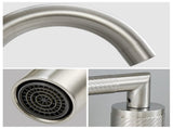 Bathroom Faucet 2 Handle Brushed Nickel Bathroom Sink Faucet Widespread 3 Hole 360&deg Swivel Spout 02074434