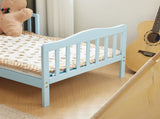 Blue painted pine wood toddler bed with side rails, 135*75*62.5cm, single layer bed for children 23050956