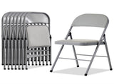 4pcs Elegant Foldable Iron & PVC Chairs for Convention & Exhibition Gray 59251641
