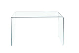 ZUN Glass Console Table, Transparent Tempered Glass Console Table with Rounded Edges Desks, Sofa Table W1718P234156