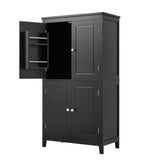 ZUN Elegant Bathroom Floor Storage Cabinet, Bathroom Storage Unit, Freestanding Cabinet with 4 Doors, 96700316