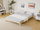Basic bed frame, painted surface, pine wood, original wood color, Queen 202*151*30.5cm wooden bed, 72550881