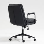 ZUN Office Chair,Mid Back Home Office Desk Task Chair with Wheels and Arms Ergonomic PU Leather Computer W1143133924