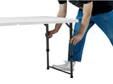 4 Foot Adjustable Height Folding Plastic Table, White 85528230