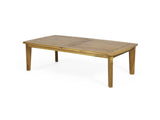 Outdoor Acacia Wood Rectangular Patio Coffee Table, Sturdy Slatted Side Table for Porch, Garden, 70336.00