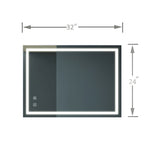 ZUN 32x24inch Bathroom Led Classy Vanity Mirror with focused backplane,High Lumen,Dimmable Touch,Wall W1992P210431