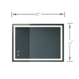 ZUN 32x24inch Bathroom Led Classy Vanity Mirror with focused backplane,High Lumen,Dimmable Touch,Wall W1992P210431