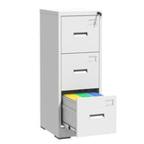 3 Drawer Metal Vertical File Cabinet with Lock and Card Slot Office Home Vertical File Cabinet for T2398P342716
