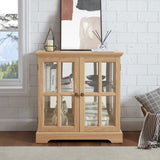 LED Curio Display Cabinet,Antique Display Cabinet with Adjustable Shelves,Retro Design Quality W2275P231692
