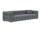 Grey teddy fleece sofa 80 inch discharge in living room bedroom with two throw pillows hardware foot W1278141700