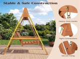 2-Person Hardwood Porch Swing with Stand, 800 LBS Capacity Outdoor Patio Swing Chair for Garden 06874000