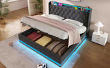Full size Upholstered, 360 surround LED function, Buttons/Apps/Remote Control, hydraulic storage N736P188806G