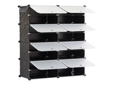 4-Tier Shoe Rack with Side Hooks, 32-Pair Capacity Sturdy Metal Frame Storage Organizer, White&Black 37303931