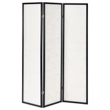Beige and Espresso 3-panel Folding Screen B062P145591