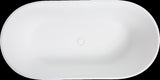 59" Freestanding Solid Surface Bathtub, Luxury Engineered Stone Resin Freestanding Soaking Bathtub W1573P175002