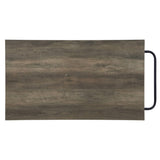 Rustic Oak and Black Kitchen Island with Open Shelving B062P184581