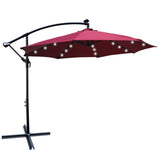 ZUN 10 ft Outdoor Patio Umbrella Solar Powered LED Lighted Sun Shade Market Waterproof 8 Ribs Umbrella W65627956