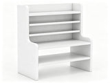 White 6-Tier Desktop Storage Organizer, Adjustable Removable Shelves Wooden Desk Rack with Anti-Fall 75807075