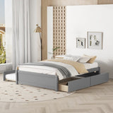 ZUN FULL BED WITH TWIN SIZE TRUNDLE AND TWO DRAWERS FOR GREY COLOR 05741249