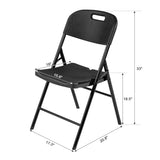 2pcs 47*54*84cm Garden Plastic Folding Chair Black 50710941