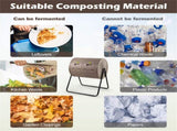 Dual Chamber Compost Tumbler 37.5Gal 360&deg Rotating Compost Bin with Stirring Blades for 83735860