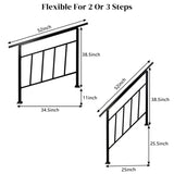Matte Black Outdoor 3 Level Iron Handrail 18782841
