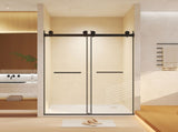 Frameless Double Sliding Shower Door 56-60 "W x 74" H, 5/16 " Tempered Glass, Explosion Proof W1675P435496
