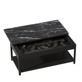 Rectangular double-layer coffee table with hidden storage compartment and fingerprint lock - Living W396P307337