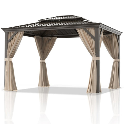 ZUN 10'X12' Outdoor Double-roof Hardtop Gazebo 02952064