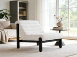 Fluffy Accent Chair White with Black Solid Wood Frame N767P366257W