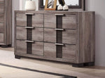 ZUN 1pc Contemporary Dresser Six Drawers Metal knobs Brown Finish Bedroom Wooden Furniture B011P255271