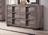 ZUN 1pc Contemporary Dresser Six Drawers Metal knobs Brown Finish Bedroom Wooden Furniture B011P255271