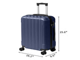ABS Trolley Case 20in 24in 28in 3PCS Suitcase Set Vertical Striped Frosted Case Suitcase Navy Blue 72068211