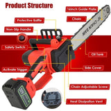 Cordless Chainsaw 16 Inch, Brushless Motor Electric Chainsaw, 40v Battery Powered with 2 Batteries 42937342