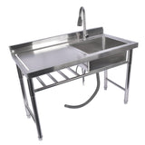 47.2 Inch Commercial Kitchen Prep & Utility Sink for Restaurant Kitchen Dual Bowl Style 51504696