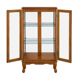 Curio Cabinet Lighted Curio Diapaly Cabinet with Adjustable Shelves and Mirrored Back Panel, 13840081