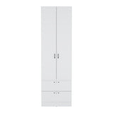 Armoire Wardrove 76" H, Hanging Rod, 2 Drawers, 1 Shelf, White B097P199752