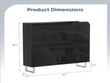 () 2-Drawer Flip-Up 1 Side Door with Bottom Lighting Shoe 22408430