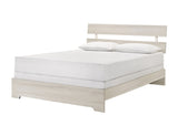 1pc Rustic Queen Platform Bed Slat Headboard Low-profile Bed Frame White Wash Finish Contemporary B011P331880