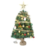 ZUN 20 in Pre-lit Artificial Mini Christmas Tree, Tabletop Small Xmas Pine Tree with Ornaments and 30 49671594