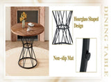 A circular dining table with a diameter of 47.3 inches, featuring 4 walnut wood grain MDF tabletops, W1151P434789