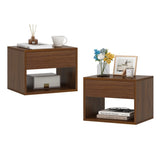 Wall mounted bedside table set of two - Walnut color W2181P160506